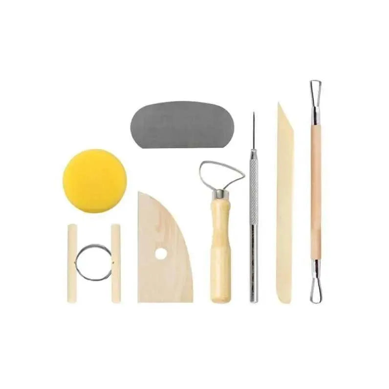 61pc Clay Sculpting Tool Kit DIY Polymer Clay Modelling Set Clay Pottery Sculpture Making Soft Clay Carving Wooden Stainless Steel Tools