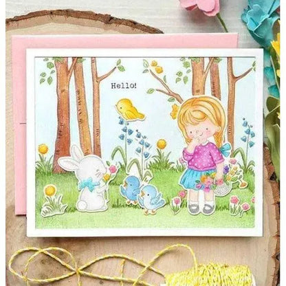 Animal Cutting Dies and Stamps DIY Cardmaking Greeting Card Supplies Die Cuts For Easter Bunny Stamps Cards For Easter Metal Crafting Die