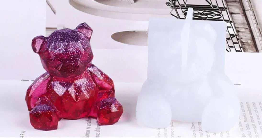 Bear mold 3D silicone teddy bear shaped mould for resin crafts or candle making