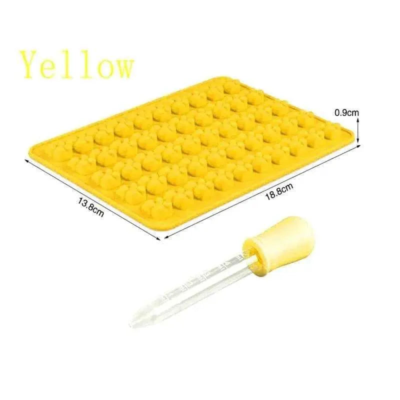 Bear Silicone Mold With Dropper Gummy Bears Mould Ice Cube Molds Chocolate Making Mold Candy Making Supplies Kitchen Accessories