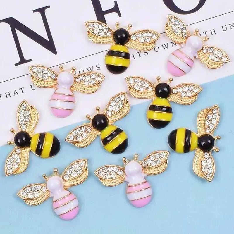 Bee Buttons DIY Hair Accessories Doll Making Supplies Kids Clothing Button