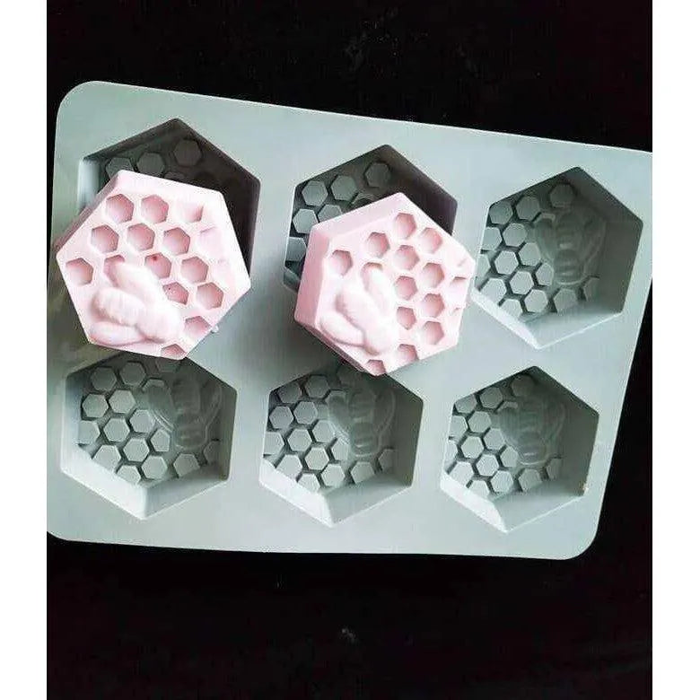 Honeycomb Mold Bee Silicone Mould 6 Mold Tray Baking Accessories Chocolate Making DIY Candle Making Soap Making Tool Multifunction Mold