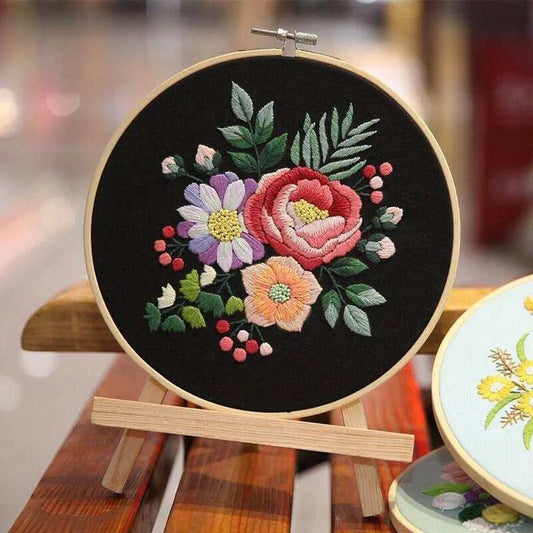 Beginners Hand Embroidery Flowers Cross Stitch, Flowers Embroidery, Flowers Wall Decor - DiyCraftsProject