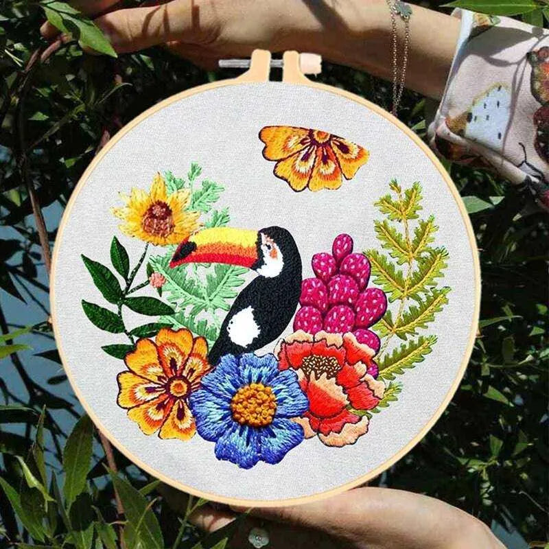 Bird Cross Stitch, Birds Embroidery, Pelican, Tucan, Parot