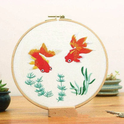 Birds Embroidery Sets Fish Needle Crafting Kits DIY Embroidery