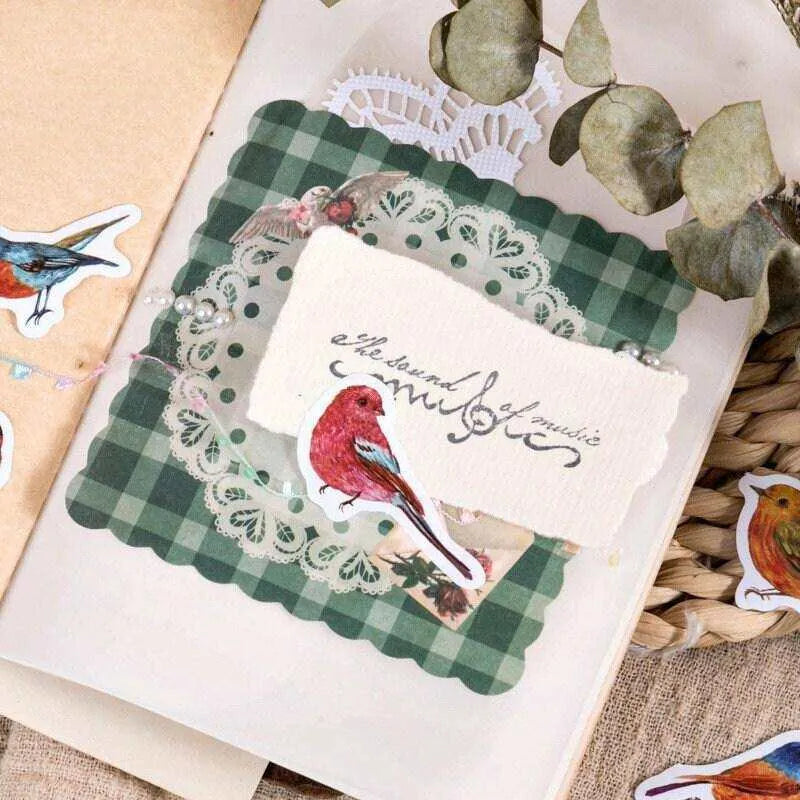 Birds Sticker Pack Sparrow Diary Sticker Cute Stationery Scrapbook Stickers Phone Case Decal Laptop Decals 46pcs Stickers