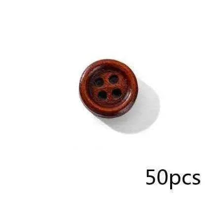 Brown Button Wooden Buttons 4 Hole Button For Sewing Scrapbook Supplies Buttons For Coat Doll Making Supply 50pc