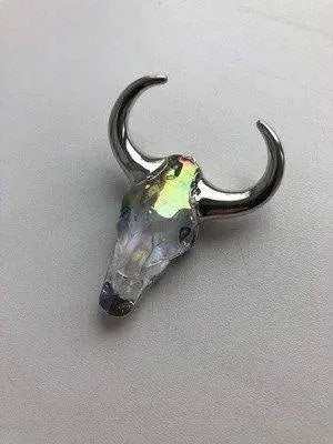 Bull skull cowboy necklace pendant glass animal charms