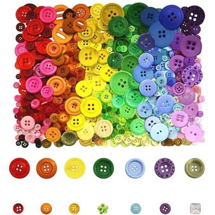 Button Painting Kit - Sailboat Pattern DIY Wall Hanging - Canvas, Buttons, Frame - 20cm x 20cm - DiyCraftsProject