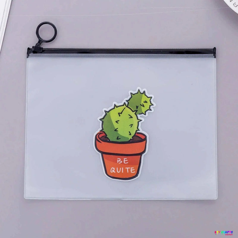 Cactus Pencil Case Zipper Pouch Cute Pencil Case Clear Pen Holder