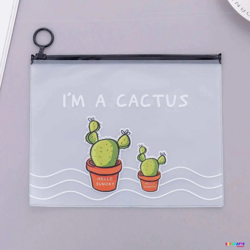 Cactus Pencil Case Zipper Pouch Cute Pencil Case Clear Pen Holder