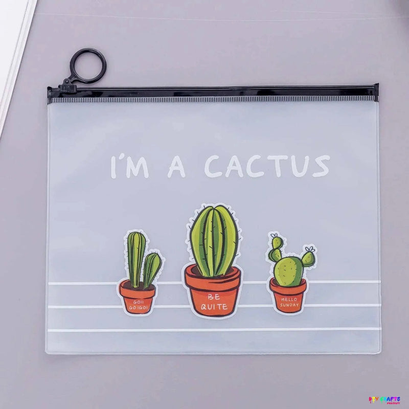 Cactus Pencil Case Zipper Pouch Cute Pencil Case Clear Pen Holder