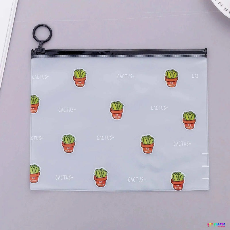 Cactus Pencil Case Zipper Pouch Cute Pencil Case Clear Pen Holder