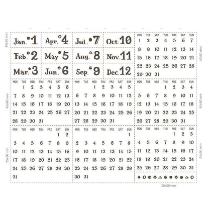 Calendar Rubber Stamp Month Calendar Stamp Ink Stamp Set