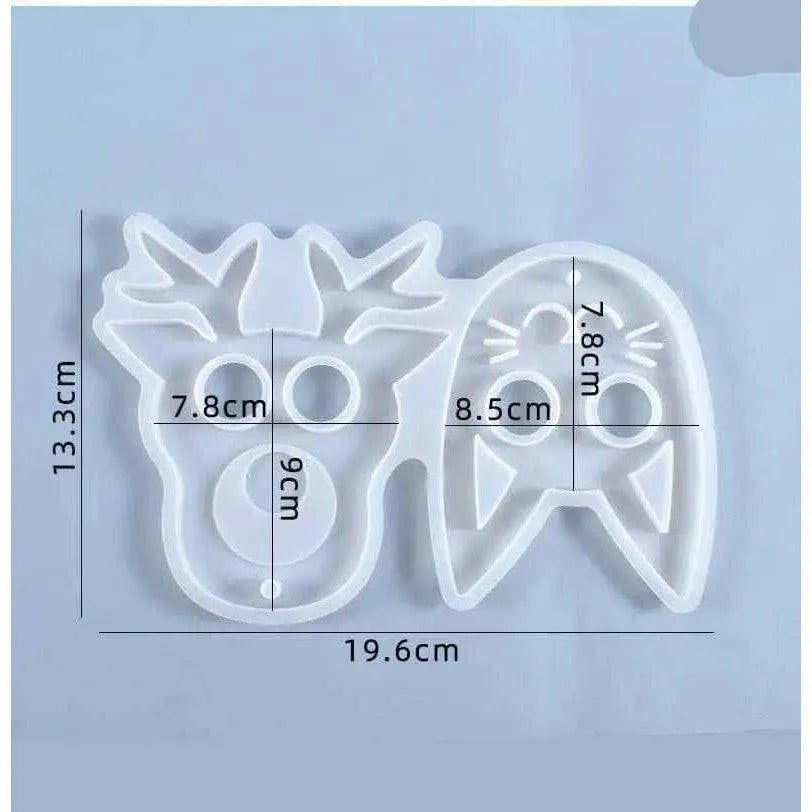 Cat And Deer Molds Keychain Pendant Mold Resin Casting Supply Crafting Mould Silicone Moulds