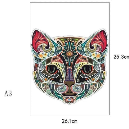 Cat Jigsaw Puzzle Wooden Cat Ornament Cute Coaster