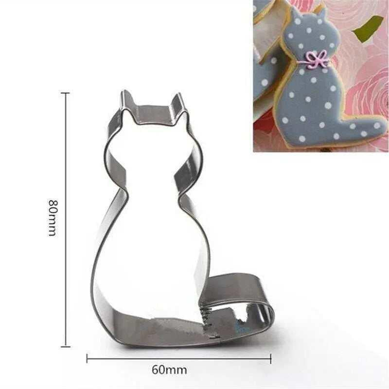 Cat shaped cookie cutter aluminum dough molds baking accessories