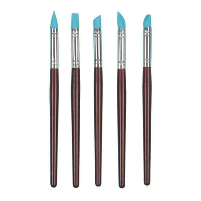 Clay Pens Sculpting Tool Wooden Sticks Blue Head Silicone Pens For Clay Indenting