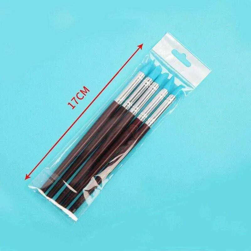 Clay Pens Sculpting Tool Wooden Sticks Blue Head Silicone Pens For Clay Indenting