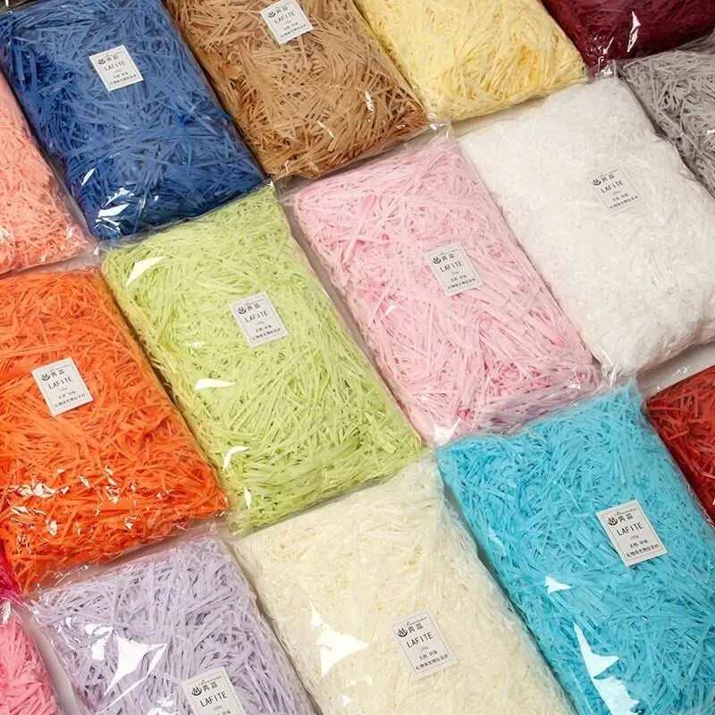 Colored shredded paper gift box filler colorful basket fillings