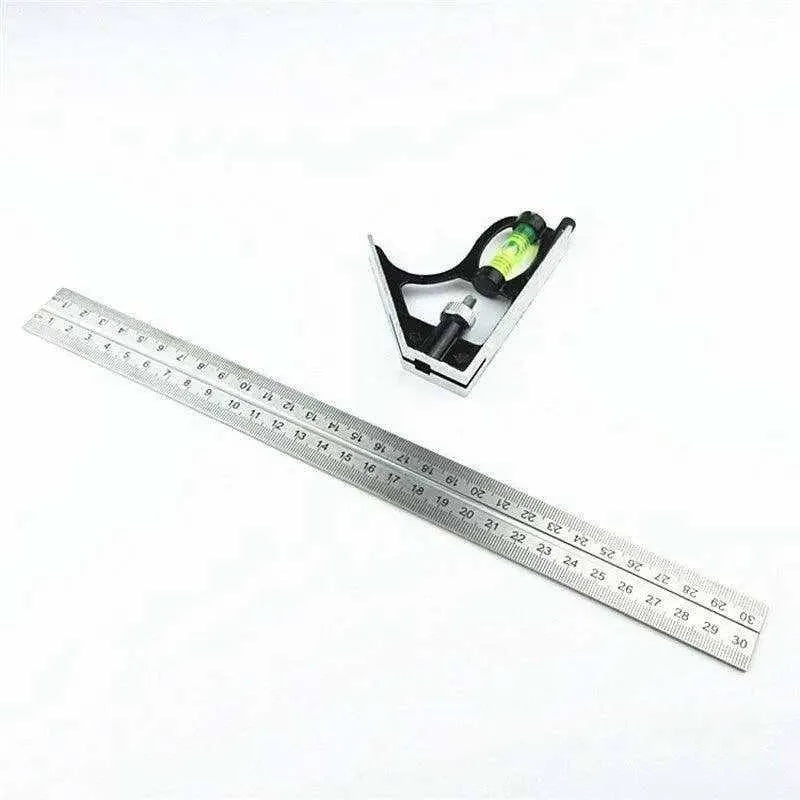 Combination square ruler stainless steel angle measurement tool