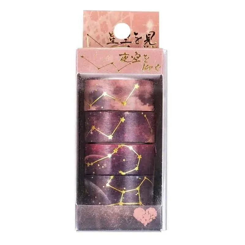 Constellation and Cherry Blossom Washi Tape Set Cute Flower Night Sky Planner Scrapbooking School Diary Decorative Masking Stationery Tape