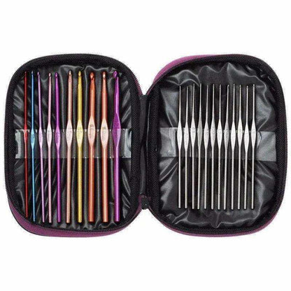 Crochet hooks with needle case for beginner crochet kit