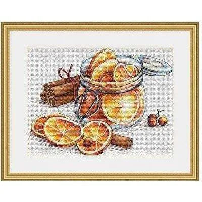 Cross Stitch Living Room Decoration Orange Jar Embroidery Painting