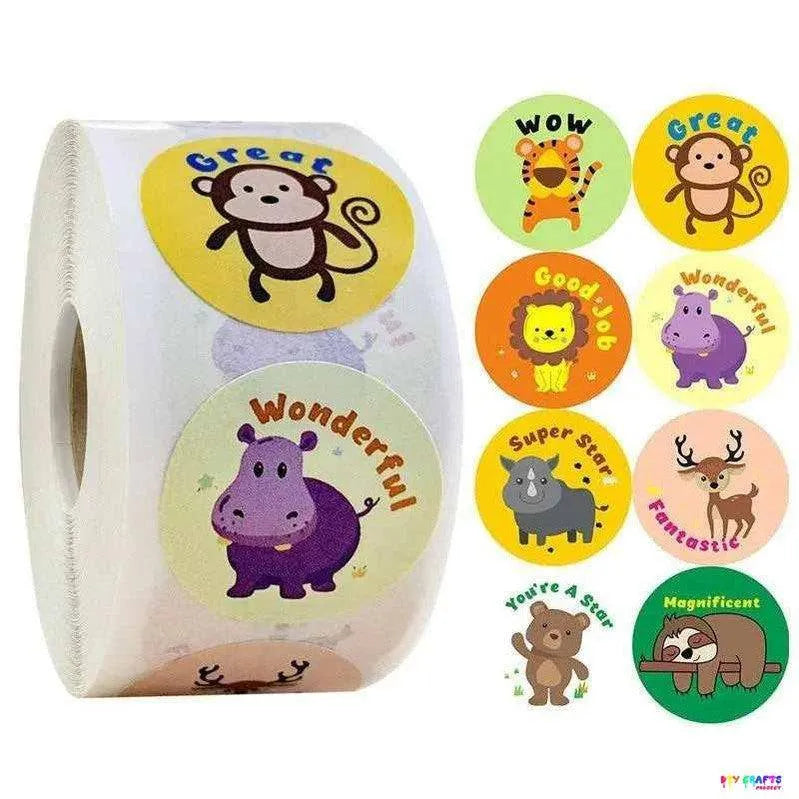 Cute Animal Label Inspirational Motivational Reward Stickers Teacher Encouraging Positivity School Sticker Sheets for Kids Children 500pcs