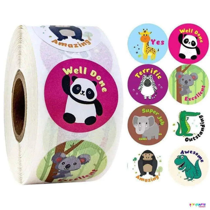 Cute Animal Label Inspirational Motivational Reward Stickers Teacher Encouraging Positivity School Sticker Sheets for Kids Children 500pcs