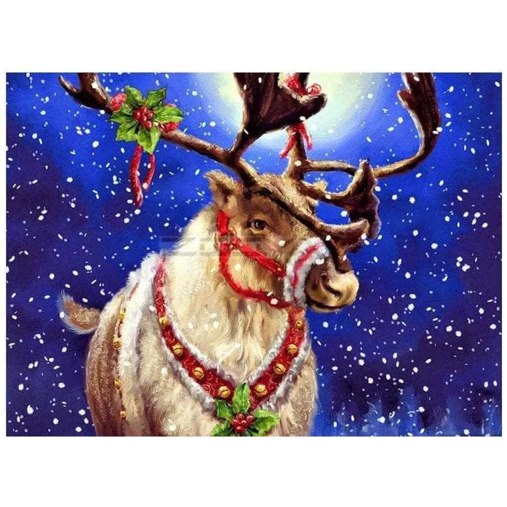 Diamond embroidery Christmas reindeer design DIY square painting kit