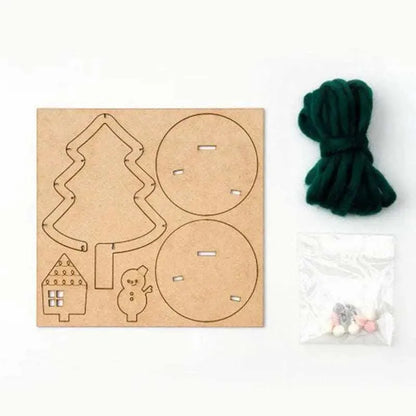 DIY Craft Kit Wooden Xmas Tree Making Kits Christmas Wool Trees Cute Educational Toys