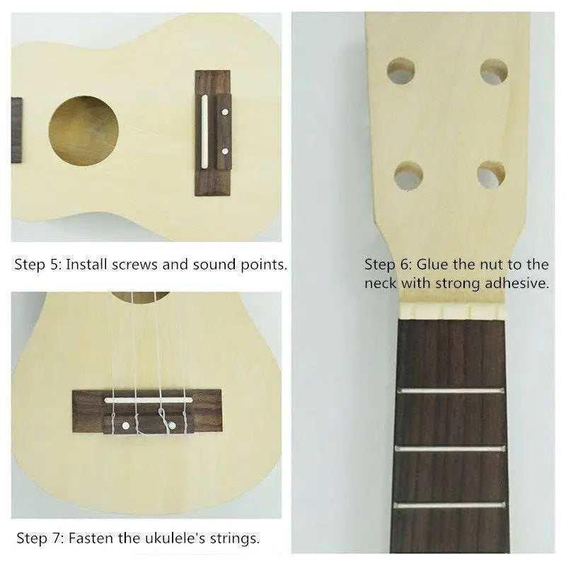 Diy Instrument make your own wooden Ukulele guitar for kids crafts