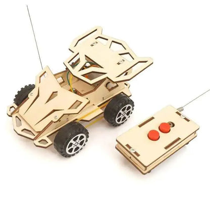 DIY RC 4-Wheel Wood Toy Car Building Kit Educational Projects Learning Toys