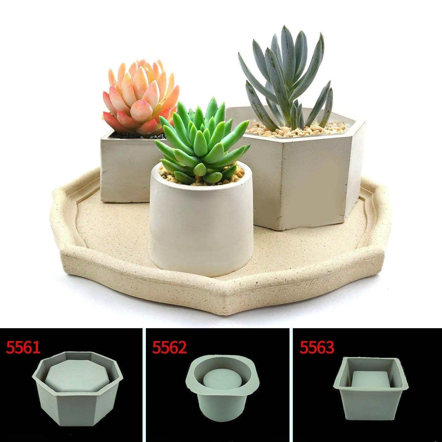 DIY Round Hexagon Cement Planter Mould