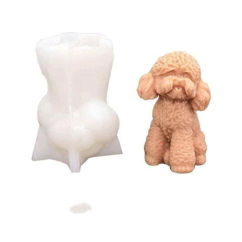 Dog Candle Dog Mold Handmade Gypsum Ornament Mould