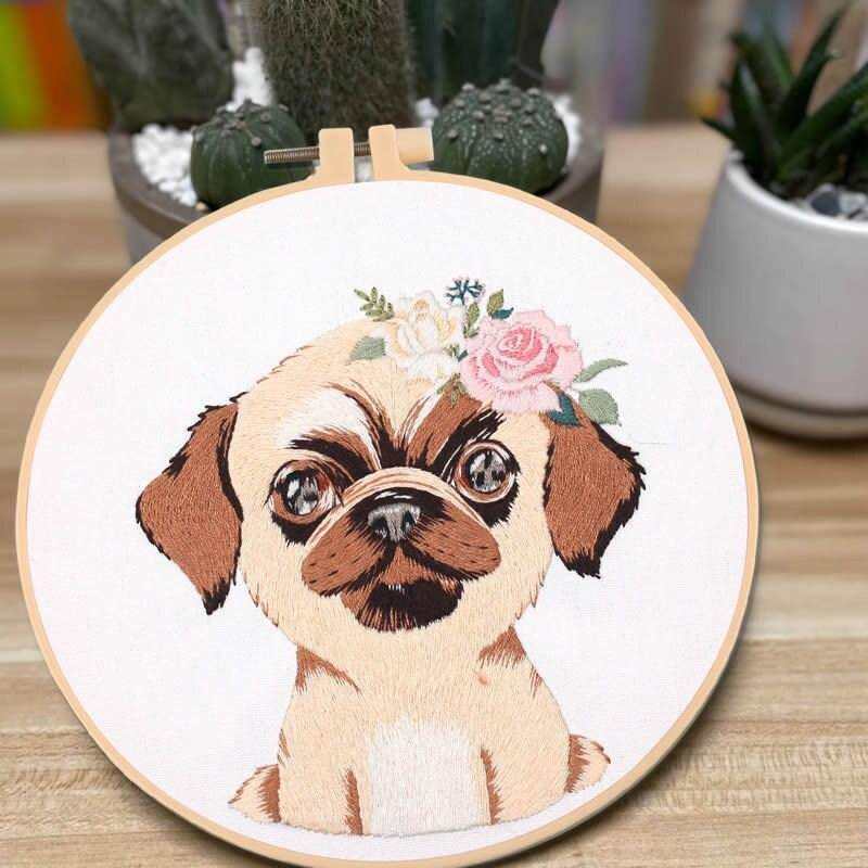 Dog Embroidery Kit Dog Cross Stitch Wall Hanging Living Room Decor