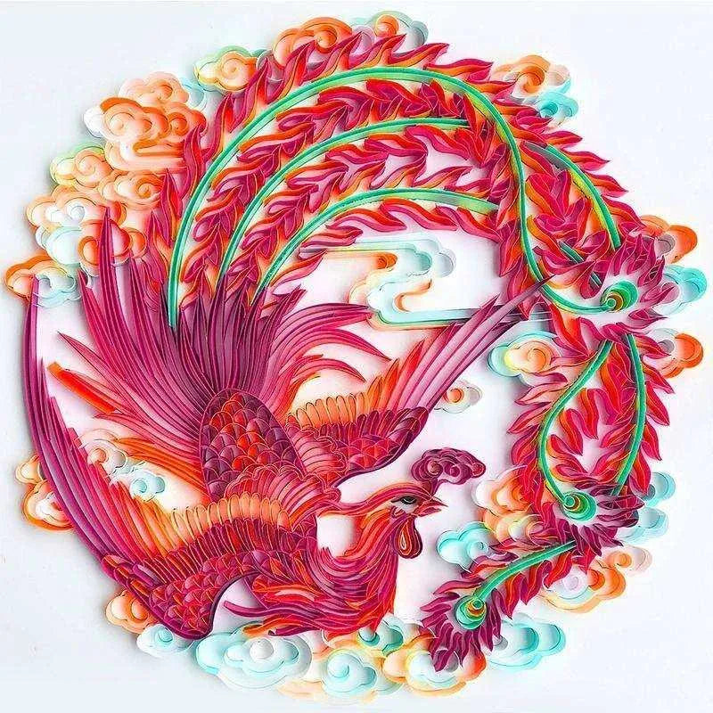 Dragon Pattern Framed Paper Quilling Diy Kits For Adults