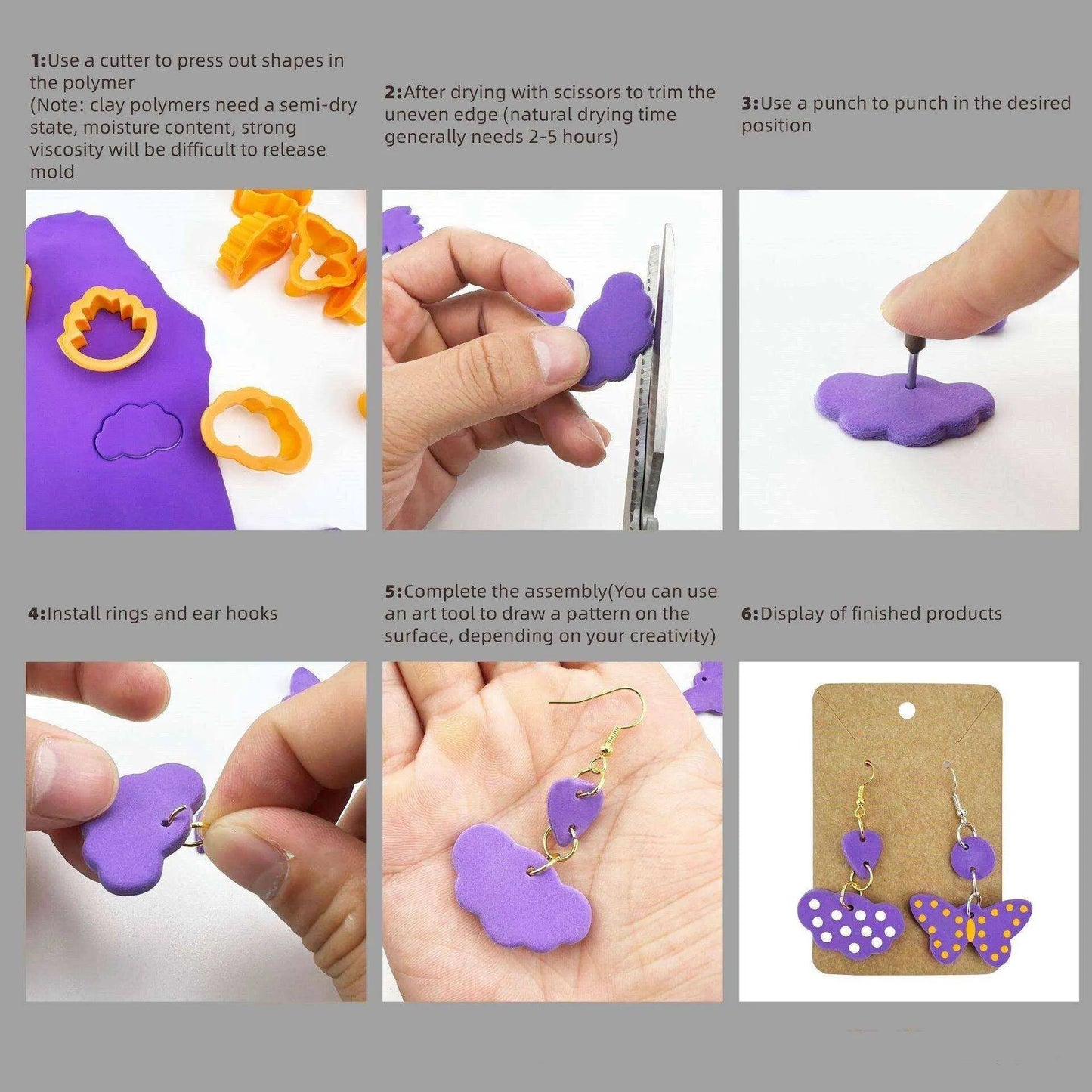 Ear Ring Clay Cutter Earring Mould 193pc