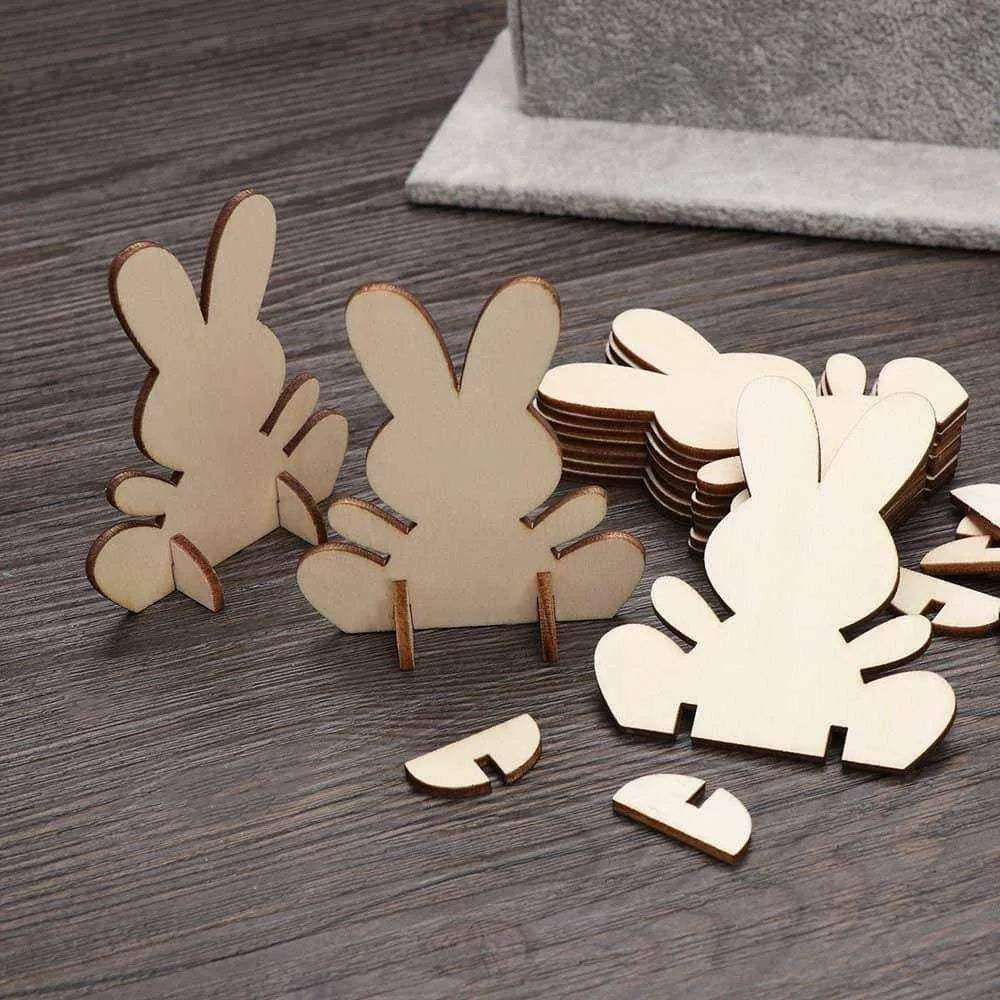 Easter Bunny Wooden Rabbit Party Supplies Painting Activity Desk Ornaments