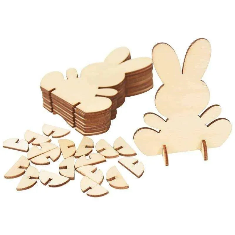 Easter Bunny Wooden Rabbit Party Supplies Painting Activity Desk Ornaments