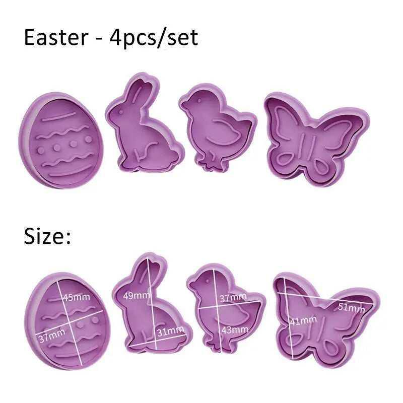 Easter cookie cutter animal biscuit mold set baking accessories