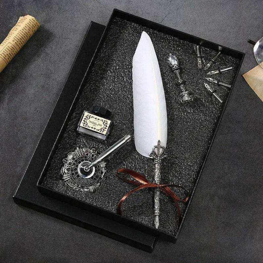 Feather dip pen calligraphy box quill pen set for letter writing
