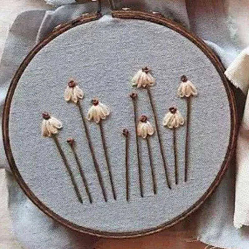 Floral Embroidery Kit Flower Cross Stitch Set Beginner Embroidery Pattern