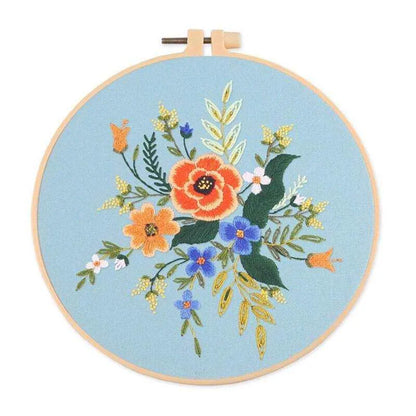 Flowers Embroidery Kit Floral Embroidery Wall Decor