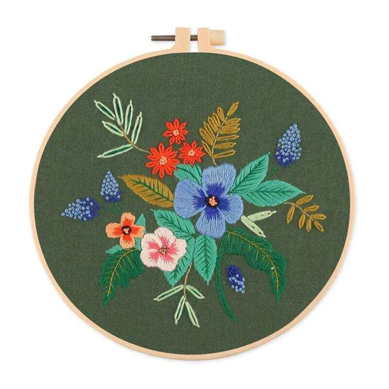 Flowers Embroidery Kit Floral Embroidery Wall Decor