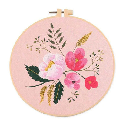 Flowers Embroidery Kit Floral Embroidery Wall Decor