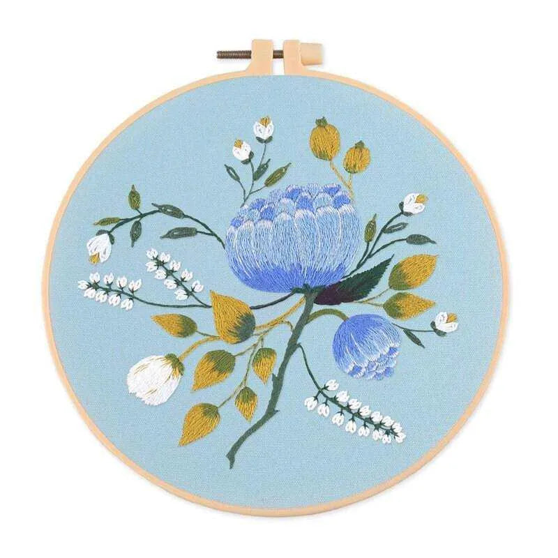 Flowers Embroidery Kit Floral Embroidery Wall Decor