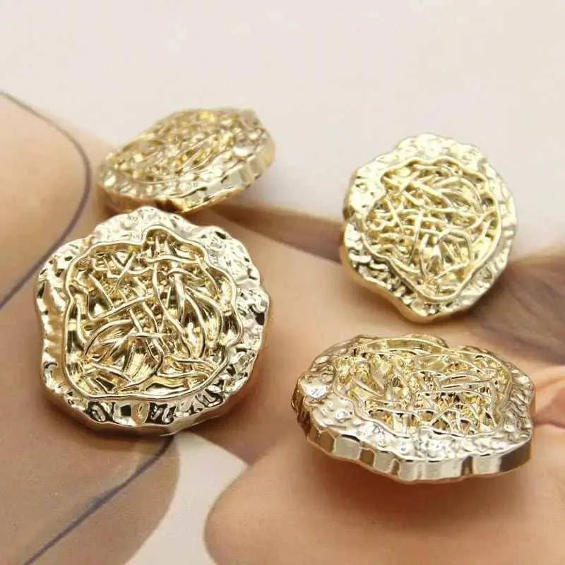 Flower Metal Button Gold Metal Buttons Coat Making Supply Dress Making Supplies Buttons For Sewing