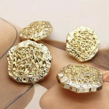 Flower Metal Button Gold Metal Buttons Coat Making Supply Dress Making Supplies Buttons For Sewing